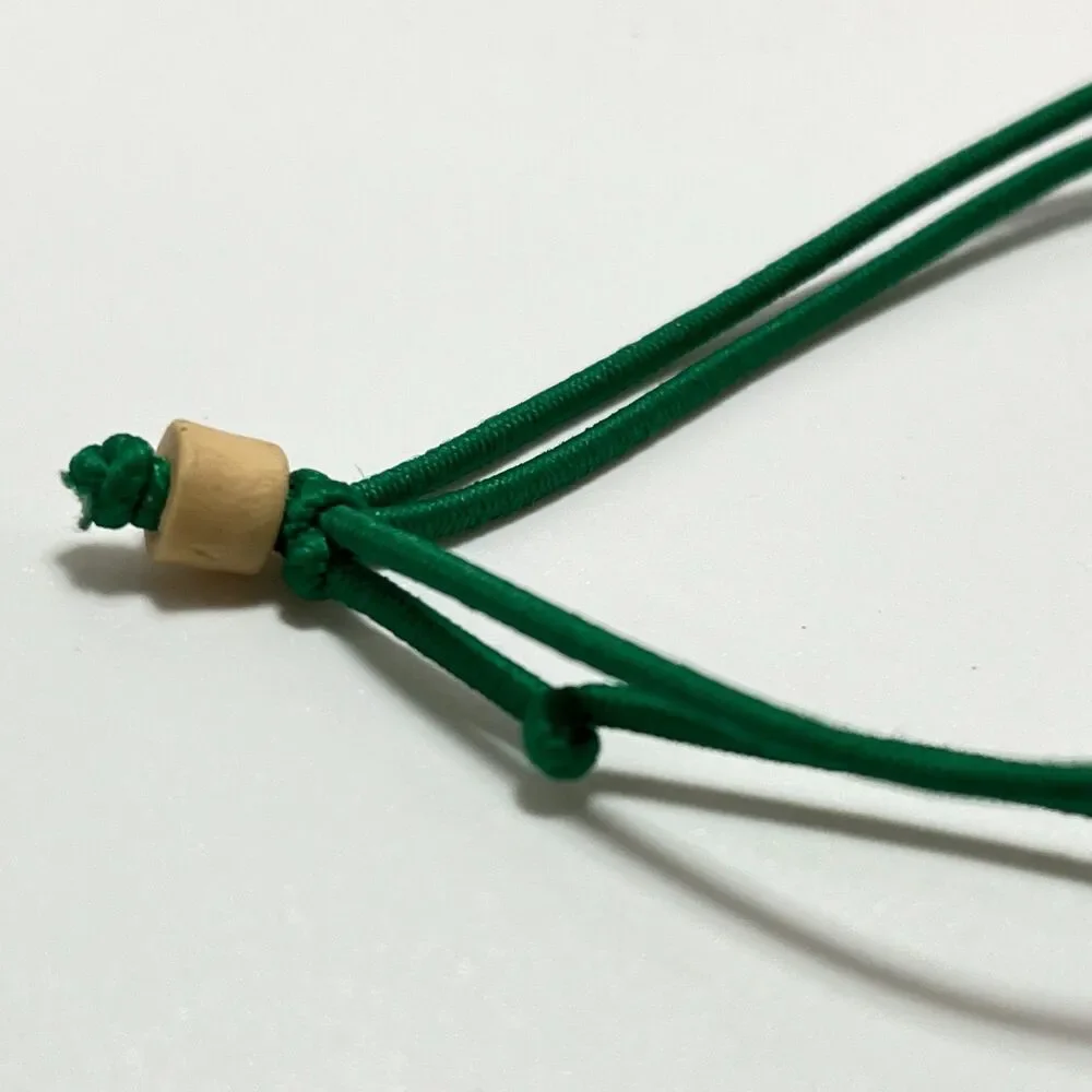 MudLove Clay Bracelet Pendleton Strong Green Elastic Cord Handcrafted Casual